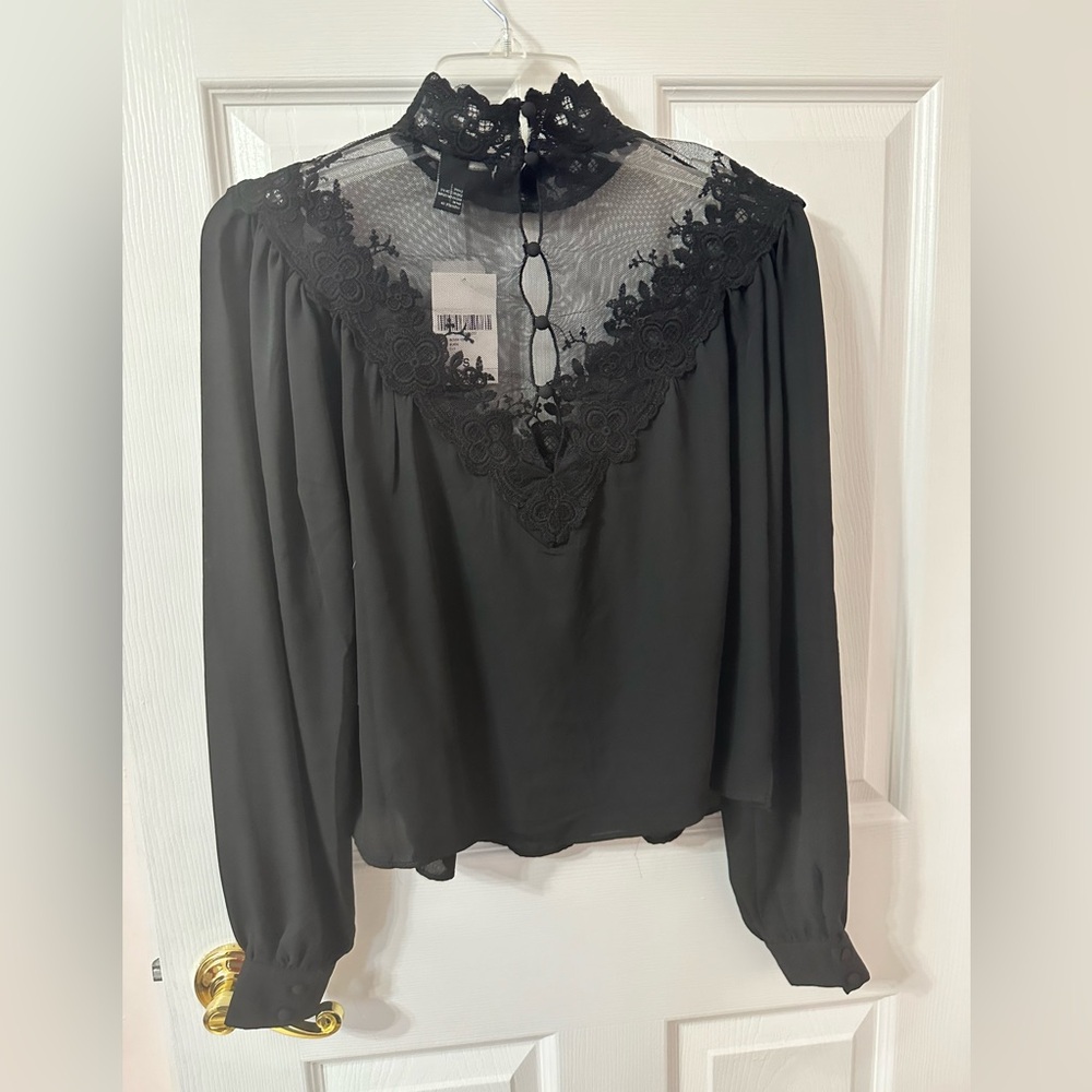 Lacy Black Flowy Top